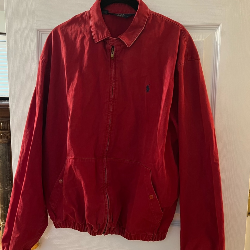 Ralph Lauren POLO red zip up jacket.  Size Medium